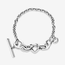 Load image into Gallery viewer, Knotted Heart T-Bar Bracelet