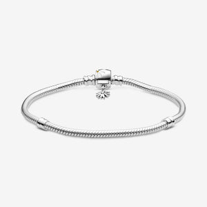 Pandora Moments Daisy Flower Clasp Snake Chain Bracelet