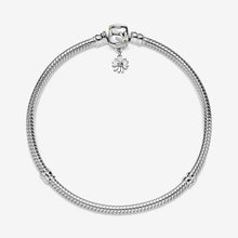 Load image into Gallery viewer, Pandora Moments Daisy Flower Clasp Snake Chain Bracelet