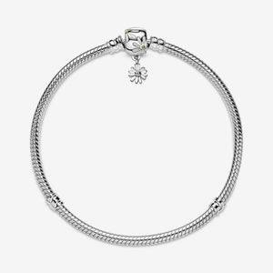 Pandora Moments Daisy Flower Clasp Snake Chain Bracelet