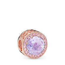 Load image into Gallery viewer, Pandora Lavender Radiant Hearts Charm, PANDORA Rose &amp; Lavender &amp; Pink CZ