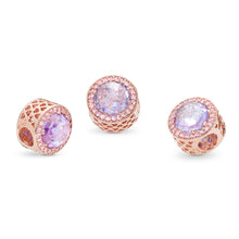 Load image into Gallery viewer, Pandora Lavender Radiant Hearts Charm, PANDORA Rose &amp; Lavender &amp; Pink CZ