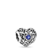 Load image into Gallery viewer, Pandora September Signature Heart Charm, Synthetic Sapphire