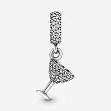Load image into Gallery viewer, Pavé Cocktail Glass Dangle Charm