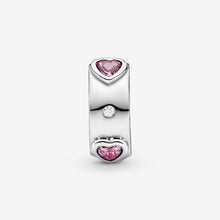 Load image into Gallery viewer, Sparkling Pink Hearts Clip Charm