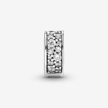 Load image into Gallery viewer, Clear Pavé Heart Clip Charm