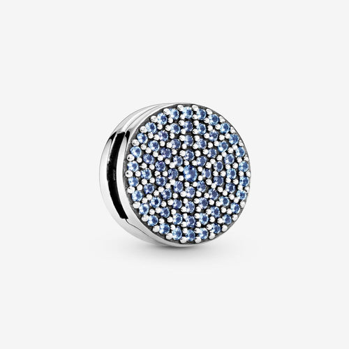 Round Blue Pavé Clip Charm