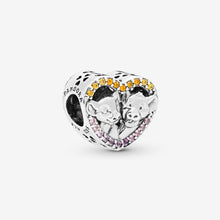 Load image into Gallery viewer, Disney The Lion King Simba and Nala Heart Charm