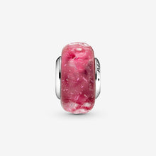 Load image into Gallery viewer, Wavy Fancy Pink Murano Glass Charm