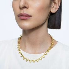 Load image into Gallery viewer, Ortyx necklace Triangle cut, Yellow, Gold-tone plated