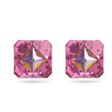 Load image into Gallery viewer, Ortyx stud earrings Pyramid cut, Pink, Gold-tone plated