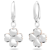 Load image into Gallery viewer, Latisha hoop earrings Flower, Pink, Rhodium plated