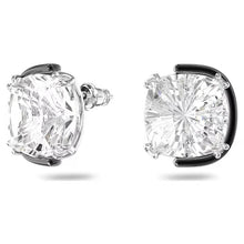 Load image into Gallery viewer, Harmonia stud earrings Cushion cut, White, Mixed metal finish
