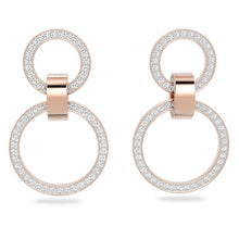 Load image into Gallery viewer, Hollow hoop earrings White, Rose gold-tone plated
