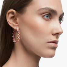 Load image into Gallery viewer, Ortyx hoop earrings Triangle cut, Pink, Rose gold-tone plated