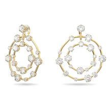 Load image into Gallery viewer, Constella clip earrings Circle, White, Gold-tone plated