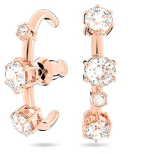 Load image into Gallery viewer, Constella ear cuff Set (2), Asymmetrical, White, Rose gold-tone plated