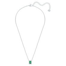 Load image into Gallery viewer, Swarovski Angelic Rectangular Necklace, Green, Rhodium plated