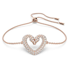 Load image into Gallery viewer, Una bracelet Heart, White, Rose gold-tone plated