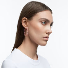 Load image into Gallery viewer, Ortyx hoop earrings Triangle cut, Pink, Rose gold-tone plated