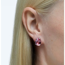 Load image into Gallery viewer, Gema stud earrings Drop cut, Pink, Rhodium plated
