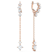 Load image into Gallery viewer, Swarovski Attract Pierced Earrings, White, Rose-gold tone plated