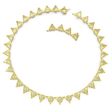 Load image into Gallery viewer, Ortyx necklace Triangle cut, Yellow, Gold-tone plated