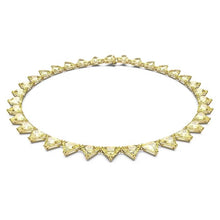 Load image into Gallery viewer, Ortyx necklace Triangle cut, Yellow, Gold-tone plated
