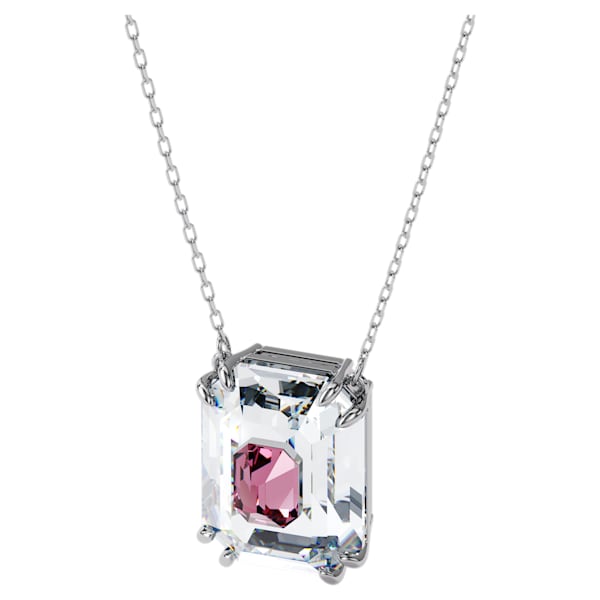 Swarovski Chroma necklace Pink, Rhodium plated