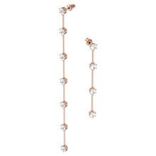Load image into Gallery viewer, Swarovski Constella earrings Asymmetrical, White, Rose-gold tone
