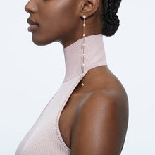Load image into Gallery viewer, Swarovski Constella earrings Asymmetrical, White, Rose-gold tone