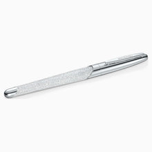 Load image into Gallery viewer, CRYSTALLINE NOVA ROLLERBALL PEN, WHITE, CHROME PLATED