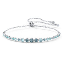 Load image into Gallery viewer, Swarovski Emily Gradient Bracelet, Blue, Rhodium plated