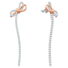 Load image into Gallery viewer, Swarovski Lifelong Bow Pierced Earrings, White, Mixed metal finish