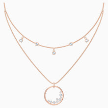 Load image into Gallery viewer, NORTH NECKLACE, WHITE, ROSE-GOLD TONE PLATED