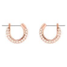 Load image into Gallery viewer, Swarovski Stone Pierced Earrings, Pink, Rose-gold tone plated