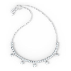 Swarovski Subtle Drops Bracelet, White, Rhodium plated