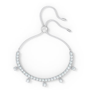 Swarovski Subtle Drops Bracelet, White, Rhodium plated