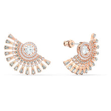 Load image into Gallery viewer, Swarovski Swarovski Sparkling Dance Dial Up Pierced Earrings, Gray, Rose-gold tone plated