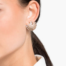 Load image into Gallery viewer, Swarovski Swarovski Sparkling Dance Dial Up Pierced Earrings, Gray, Rose-gold tone plated