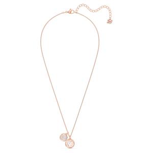 Swarovski Tahlia Double Pendant, Pink, Rose-gold tone plated