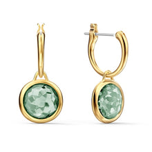 Load image into Gallery viewer, Swarovski Tahlia Mini Hoop Pierced Earrings, Green, Gold-tone plated