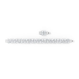 Swarovski Tennis Deluxe Mixed Bracelet, White, Rhodium plated