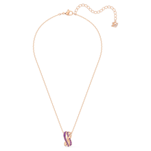 Load image into Gallery viewer, Swarovski Twist Rows Pendant, Purple, Rose-gold tone plated